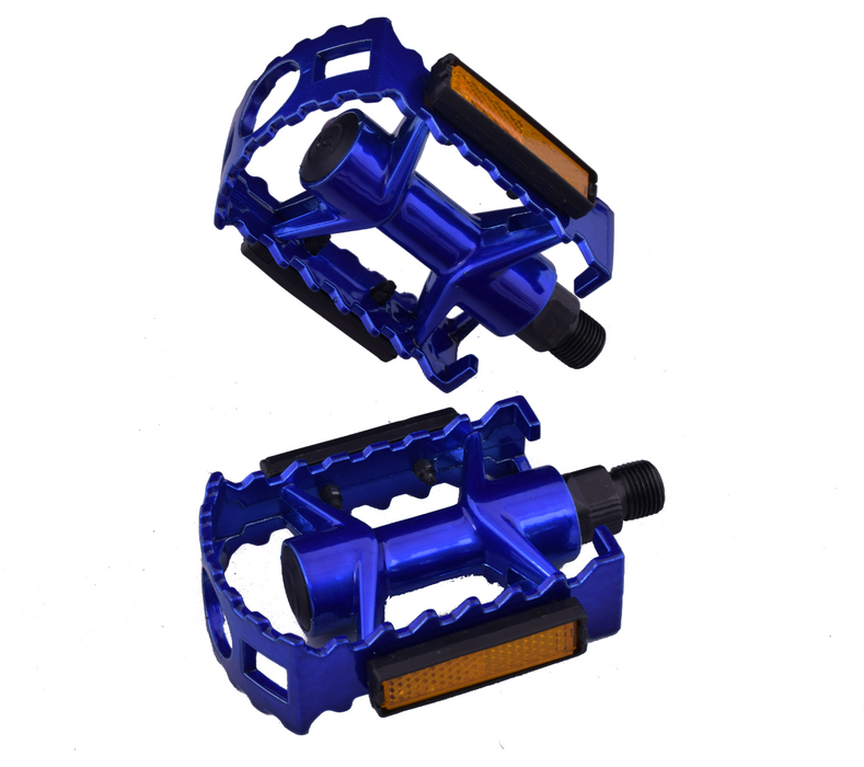 Anodised Blue Alloy 9-16" MTB Pedals One Piece Lightweight Boron Axle 50% OFF RRP