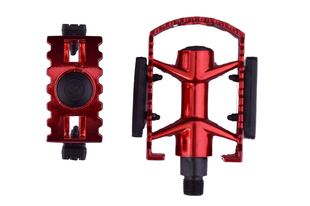 Anodised Red Alloy 9-16" MTB Pedals One Piece Lightweight Boron Axle 50% OFF RRP