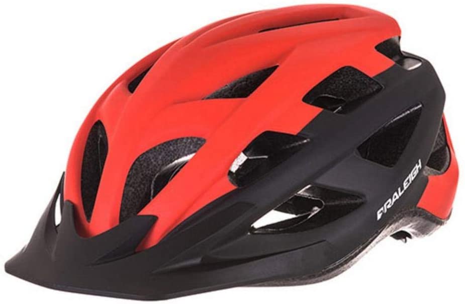 RALEIGH QUEST ADULT BIKE HELMET MTB ROAD COMMUTER CYCLING HELMET 54-58CM RED & BLACK