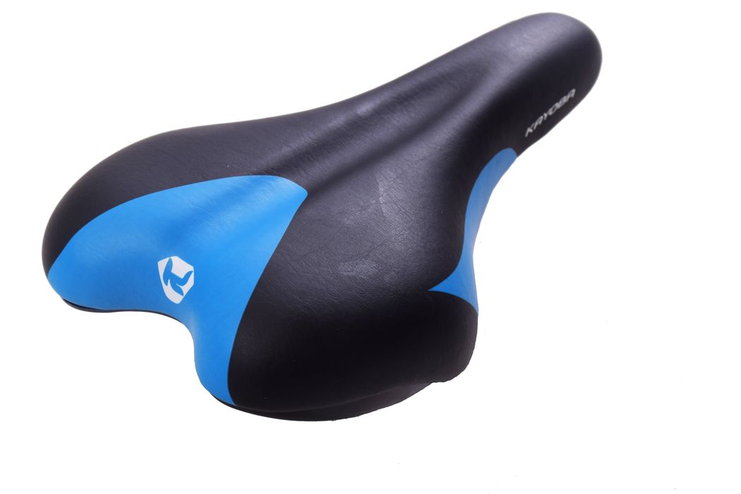 TOP VALUE COMFORTABLE SOFT MTB HYBRID BIKE SEAT SMART BLUE & BLACK CYCLE SADDLE