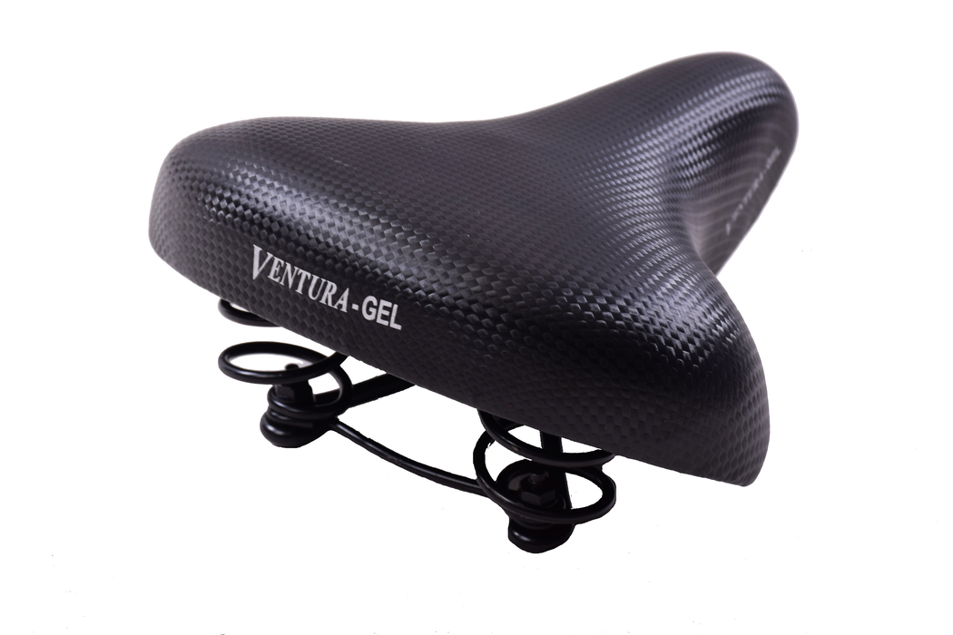 GEL COMFY BIKE SEAT SADDLE COIL SPRUNG GEL COMFORT PADDED WIDE BIKE CYCLE SEAT BLACK