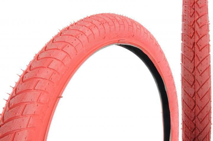 PAIR (2) 20 x1.95 RED BMX FREESTYLE TYRES THAT ALSO SUIT 20 x 1.75 & 20 x 2.125