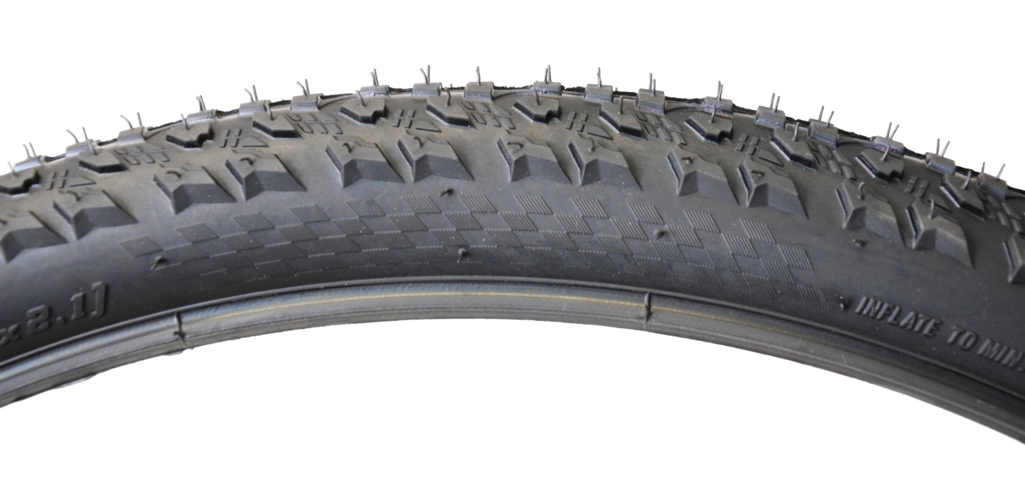 Pair (2) 27.5" x 2.10" Mountain Bike Tyres MTB Knobbly Off Road Type Tread Black