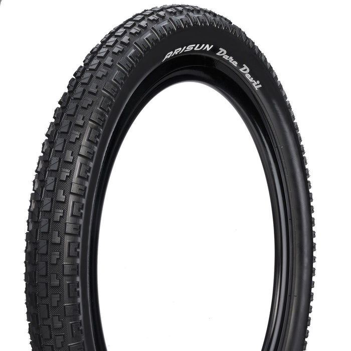 PAIR ARISUN DARE DEVIL 20” x 2.0 BMX DIRT JUMP BIKE TYRES WITH OFF SET NOBS BLACK