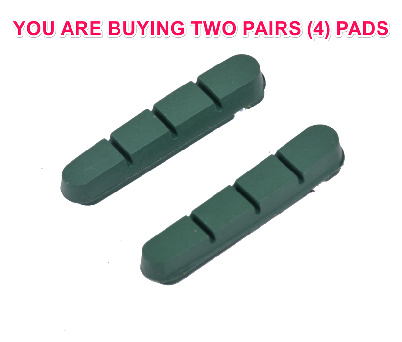 2 X Pairs Raleigh Bike Brake Pad Cartridges 52mm Road Bike Ceramic Rims Suitable For Shimano Tektro Etc