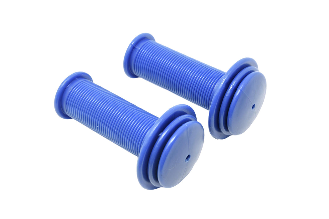 Pair Raleigh Kiddies Bike Blue Handlebar Grips 100mm Long Non Slip Off Bulb End