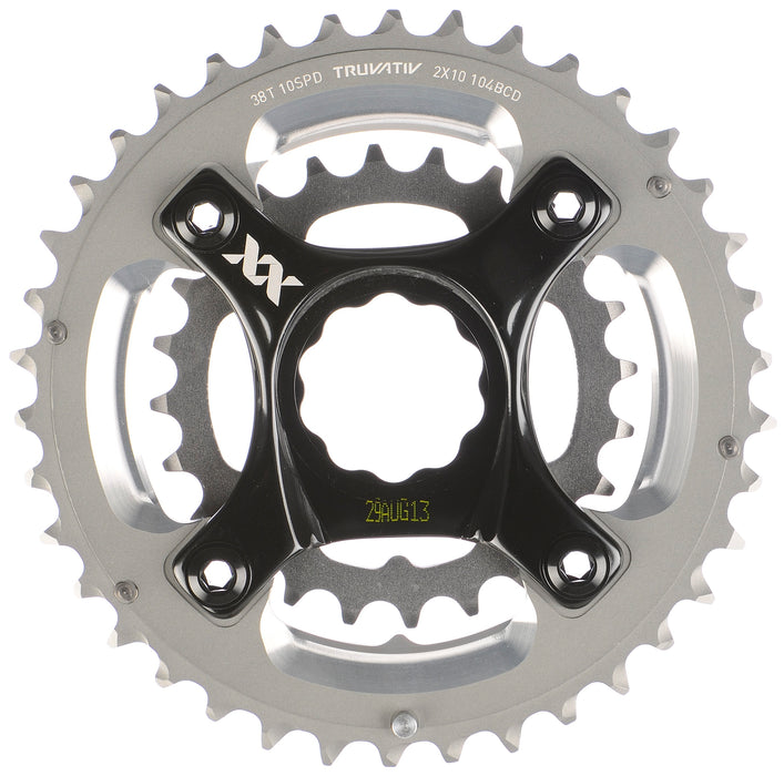 Sram Truvativ XX 10 Speed Double Chainring & Spider MTB Black- Grey 38 - 24t