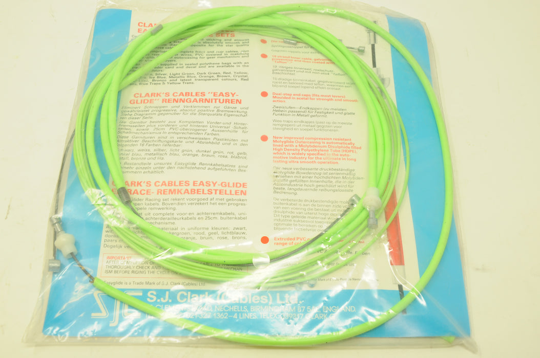 GREEN CLARKS 60’s 70’s,80’s RACING BIKE "EASY GLIDE" FULL CABLE SET TEFLON COATED EROICA