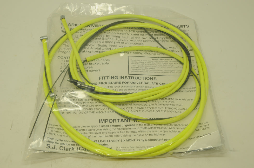 CLARKS MTB GREEN MOUNTAIN BIKE CABLE  SET FOR SHIMANO DIA-COMPE LEVERS TEFLON COATED