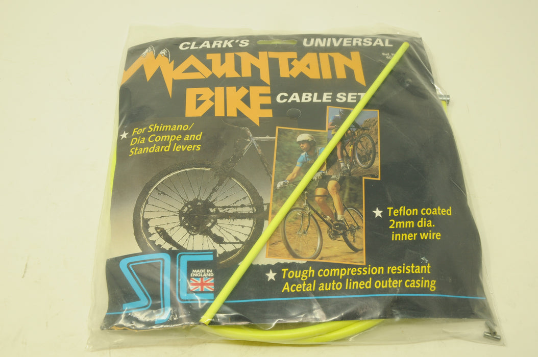 CLARKS MTB GREEN MOUNTAIN BIKE CABLE  SET FOR SHIMANO DIA-COMPE LEVERS TEFLON COATED