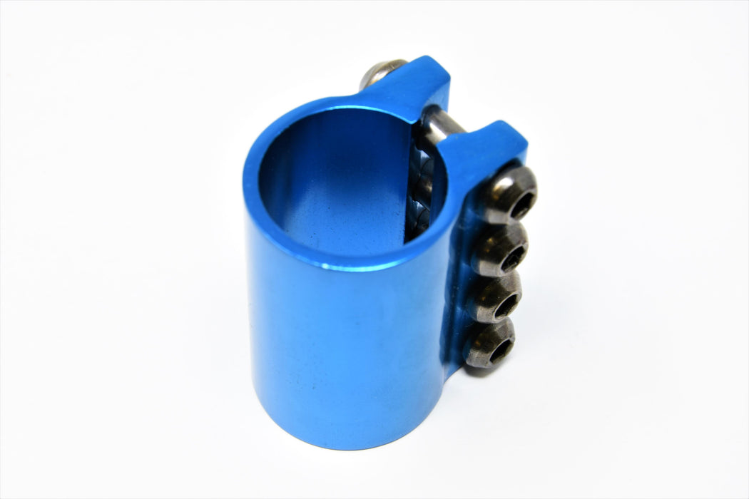 Top Brand “Damaged” Scooter 4 Bolt Aluminium Handlebar Clamp: Blue, Red Or Black