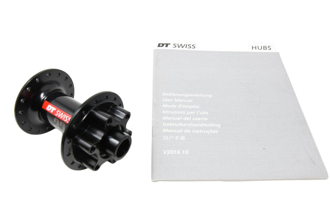 DT Swiss 370 Front Mountain Bike Hub 32 Spoke 15mm x 100mm Thru Axle 6-bolt Disc With Sealed Bearings