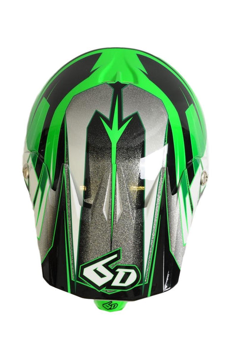 6D ATR-1 Rush Moto-X - Motocross Helmet - XL – Green, Black & White