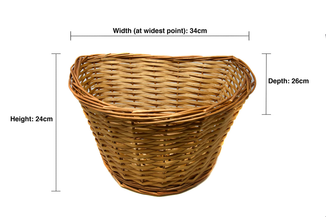 LADIES TRADITIONAL BIKE 15 litre WICKER BASKET VINTAGE STYLE FOR LIFESTYLE HERITAGE BICYCLES complete with straps to fit