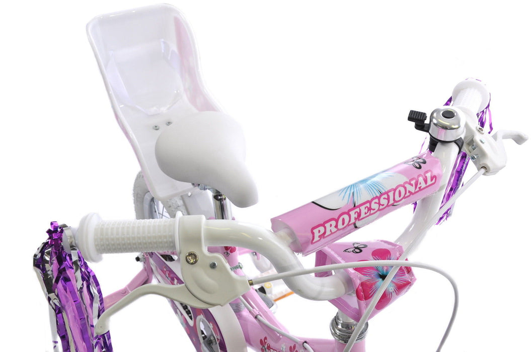 GIRLIE BIKE IZZIE 14" WHEEL,DOLLY SEAT, STREAMERS & STABILISERS PINK IDEAL PRESENT