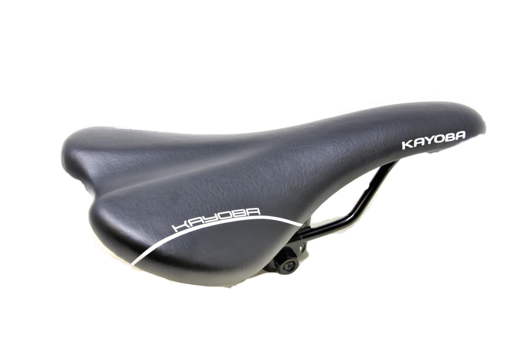 MTB,RACER OR ANY BIKE SEAT BICYCLE SADDLE BLACK WITH SMART WHITE MARKINGS KAYOBA