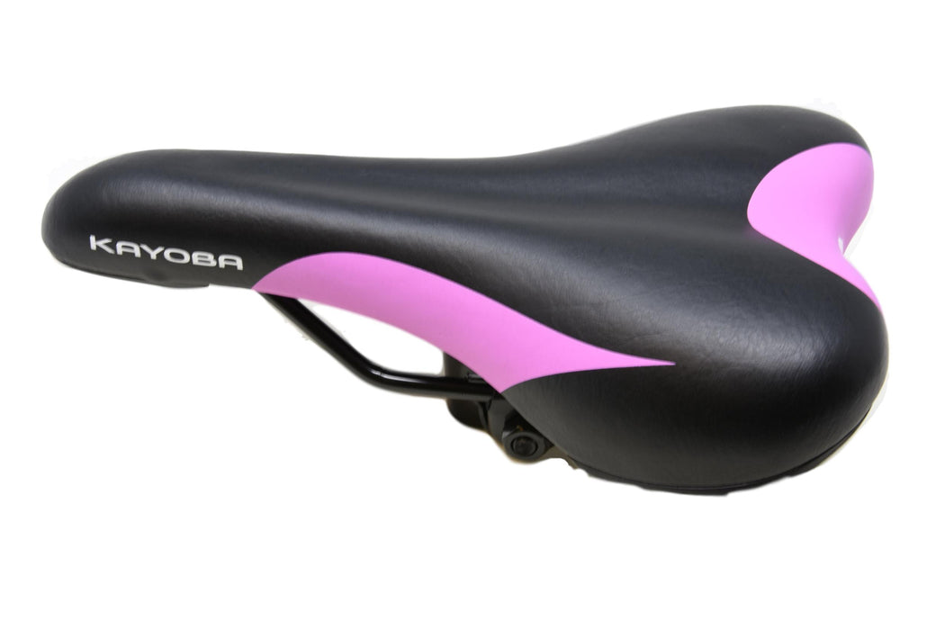 Ladies Bike Seat Girls Bicycle Saddle Black With Contrasting Pink Bargain Sale Price