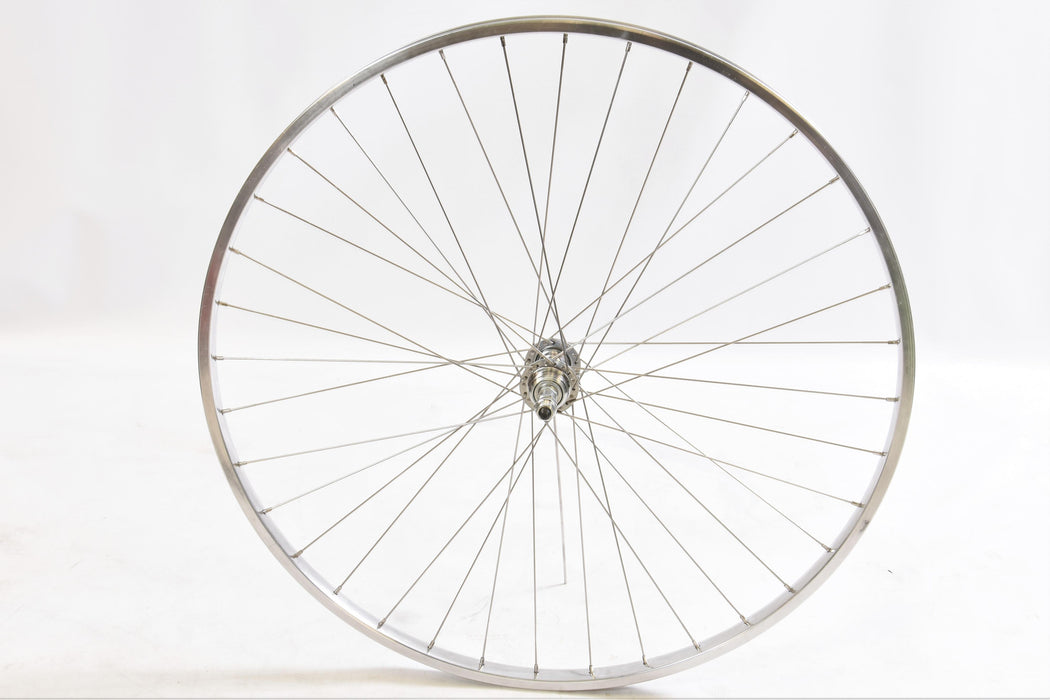 60’s,70’s,80’s Racer Bike 27 X 1 1-4” Alloy Chrome Look Narrow Hub Multi-speed Wheel Set