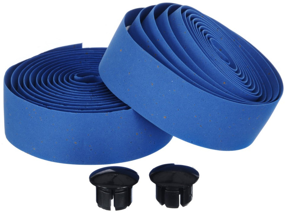 High Quality Cork Style Racing Bike Handlebar Tape Including End Plugs; Blue, Red, White or Yellow