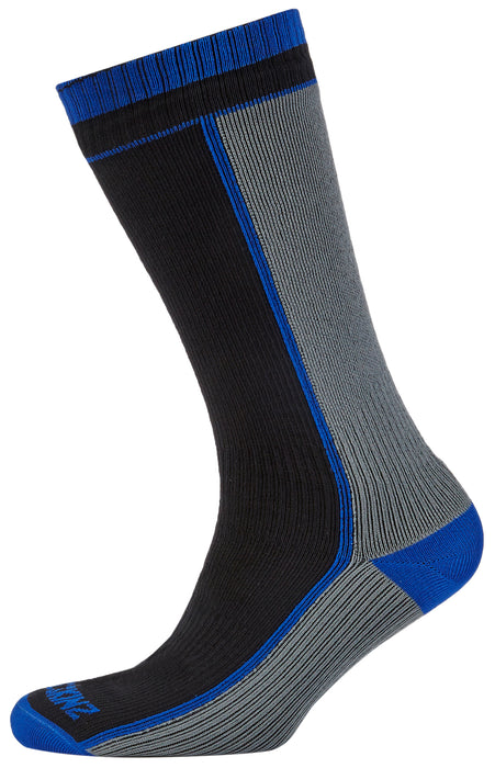 Sealskinz Mid Weight, Mid Length Waterproof Socks – Small UK 3-5 – Black-Grey
