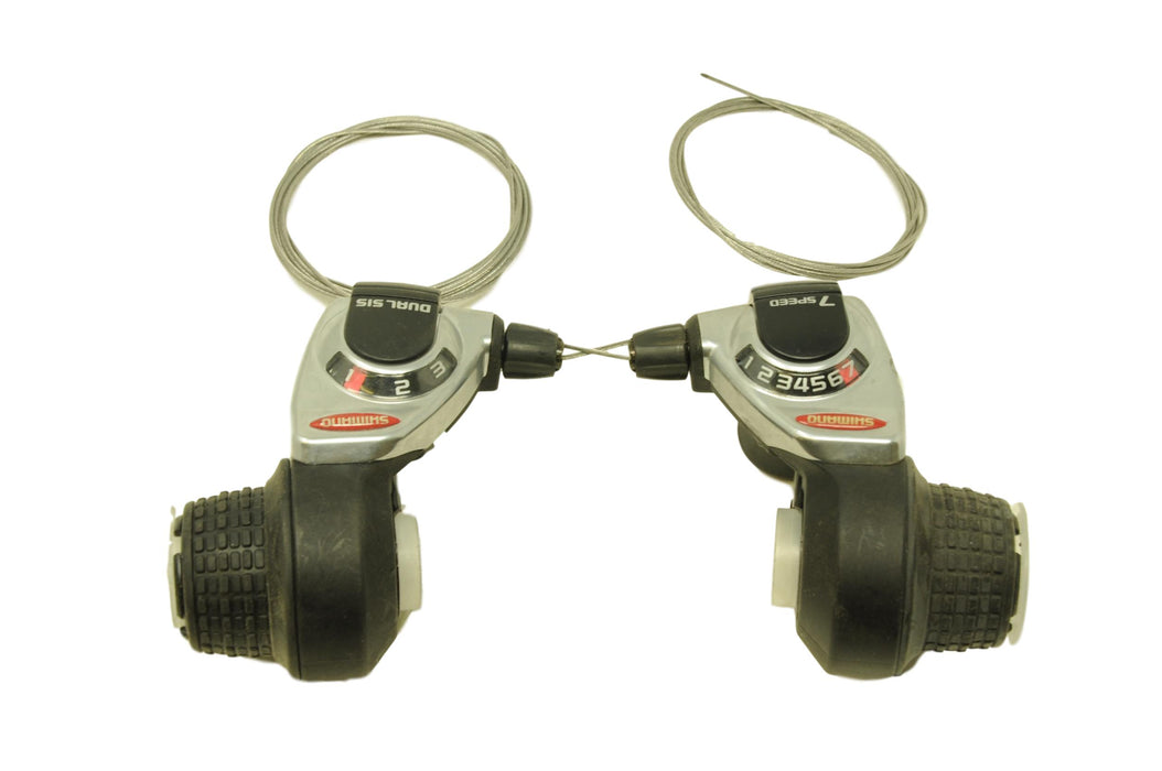 PAIR SL-RS40 GENUINE SHIMANO REVO SHIFT 3 x 7, 21 SPEED TWIST GRIP INDEX GEAR SHIFTERS