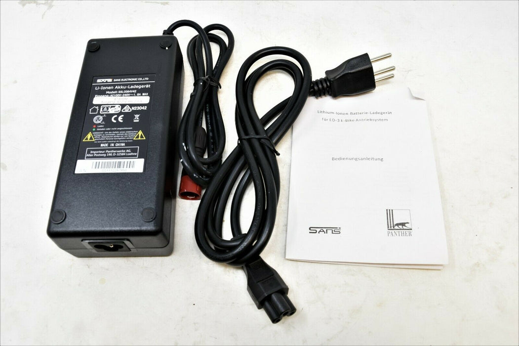 Sans 42v 36V E Bike LI-ion Battery Charger Type ED3 3 Pin Euro Plug SSLC084V42