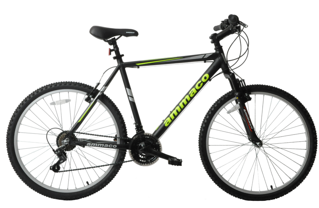 Ammaco Escape 26" Wheel Mens Black 21" Alloy Frame Hardtail Mountain Bike