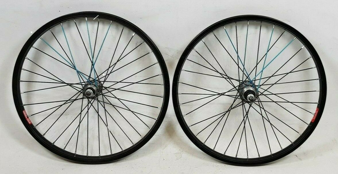 PAIR OF 20" BLACK BIKE ALLOY WHEELS FOR RALEIGH FADER 2013 OR ANY 20" MULTISPEED