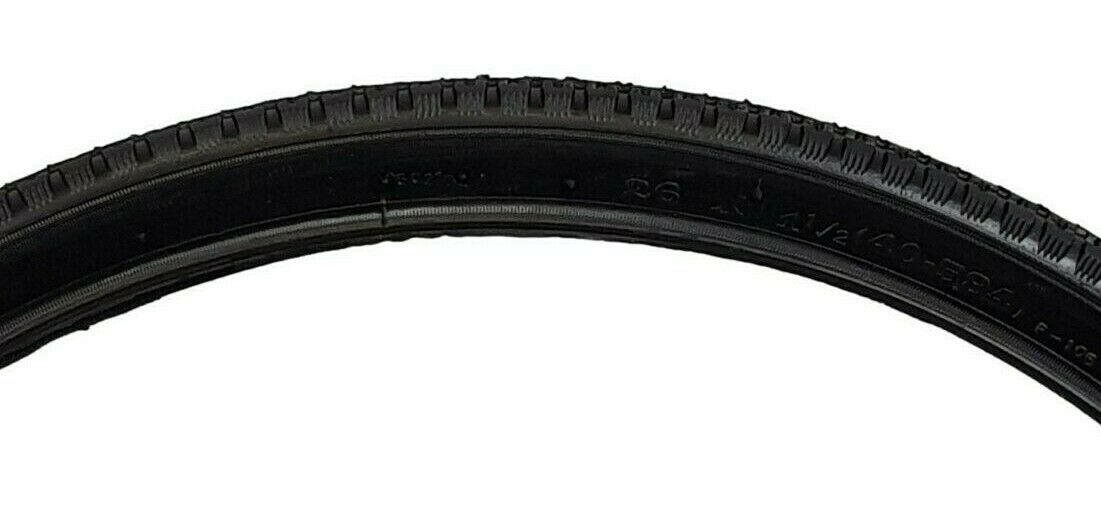 26 x 1 1/2 (40-584) Vintage Roadster Bike Heavy Tread Pattern Black Tyre Or Tube