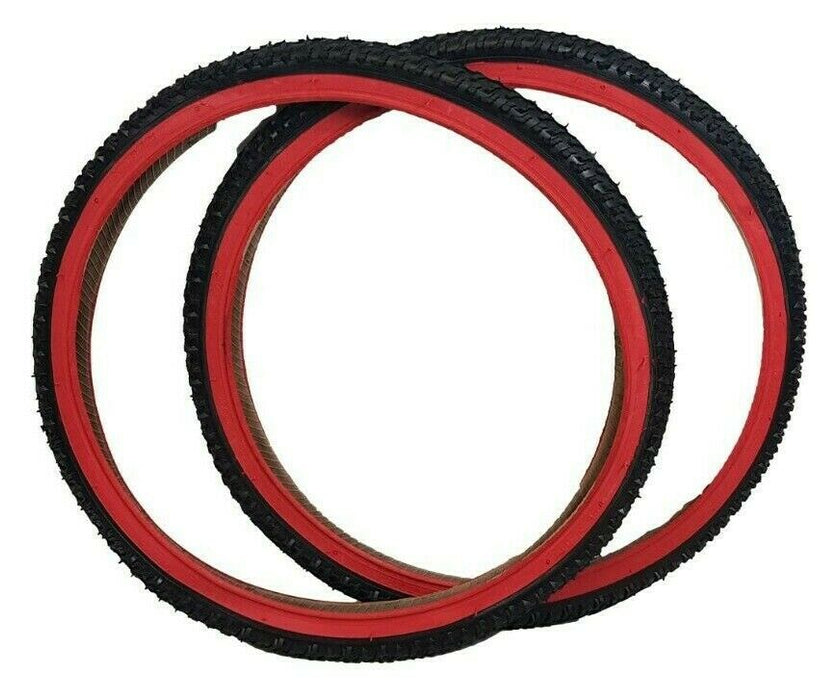 MTB Tyre 26 x 1.95 (52 - 559) Red Sidewall Mountain Bike All Terrain Tread