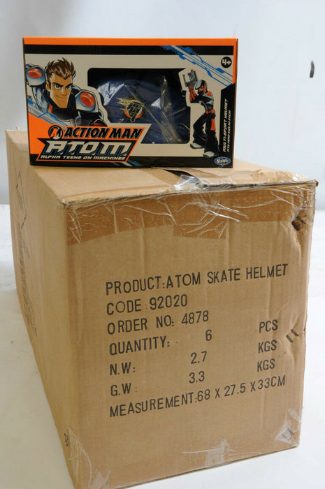 WHOLESALE JOB LOT 4 ACTION MAN ATOM SKATE BOARDERS, INLINE SKATE SCOOTER HELMETS