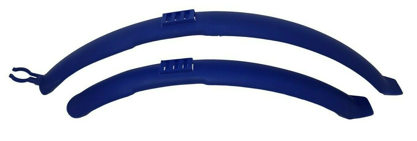 26" WHEEL CLIP ON BIKE MUDGUARDS, WHITE / BLUE OR YELLOW, ADULT BIKE, PLASTIC