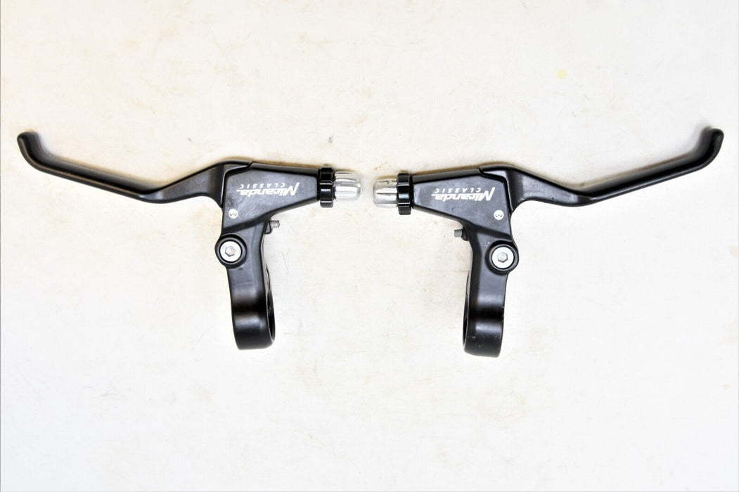 Pair Miranda Classic Black Adult Bike Alloy V Brake Levers 3 Finger