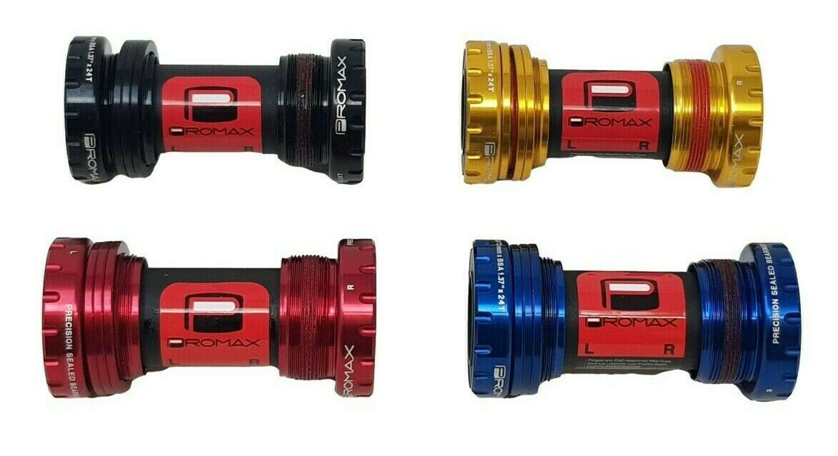 PROMAX ALLOY EXTERNAL BOTTOM BRACKET 68 /73MM PX-BB13000EX BLUE RED GOLD & BLACK