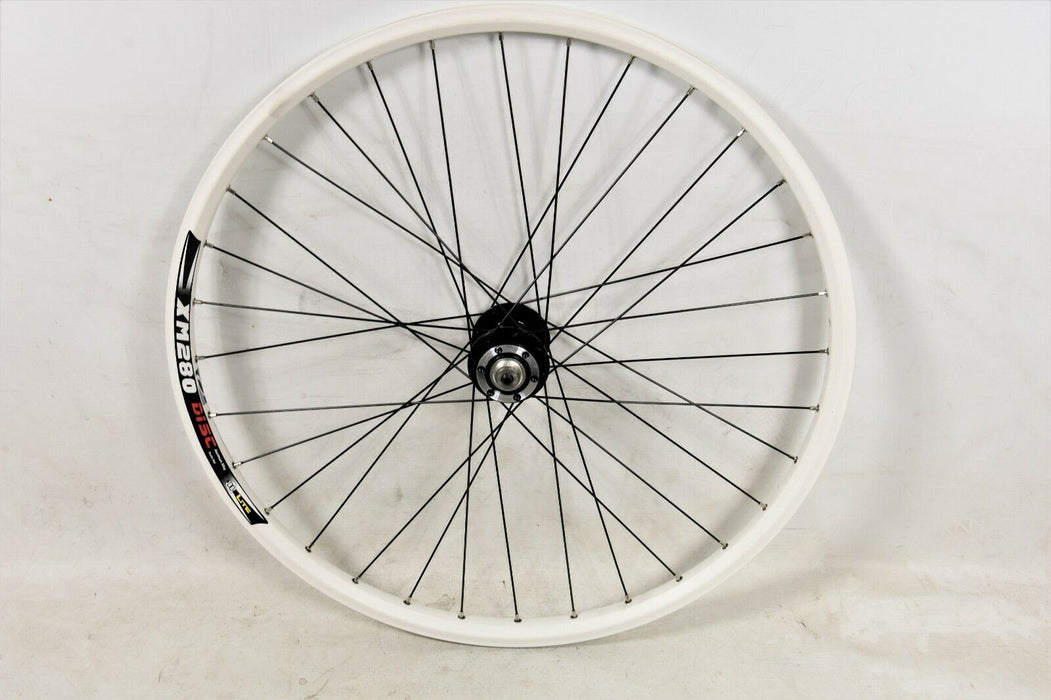 26” MTB 559 X 21 DISC HUB BIKE FRONT WHEEL WHITE DOUBLE WALL WEINMANN XM280 RIM