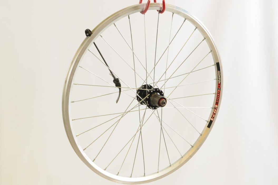 PAIR 26” DISC WHEELS DOUBLE WALL ITALIAN RIM (559 - 17) 8 or 9 SPD CASSETTE HUB MALVESTITI VEGA 3000