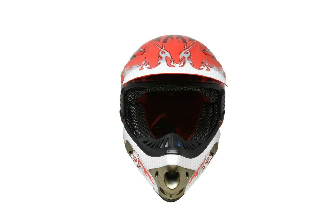 Full Face Downhill Motocross Fibreglass Bike Helmet B.e. Dragon 55-56cm Red