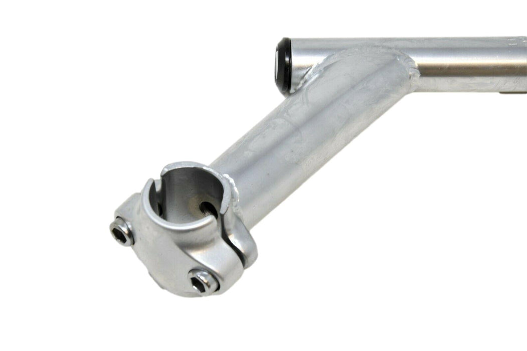 High 40 Degree Rise 22.2mm Handlebar Stem 90mm Reach Silver 25.4mm 2 Bolt Clamp