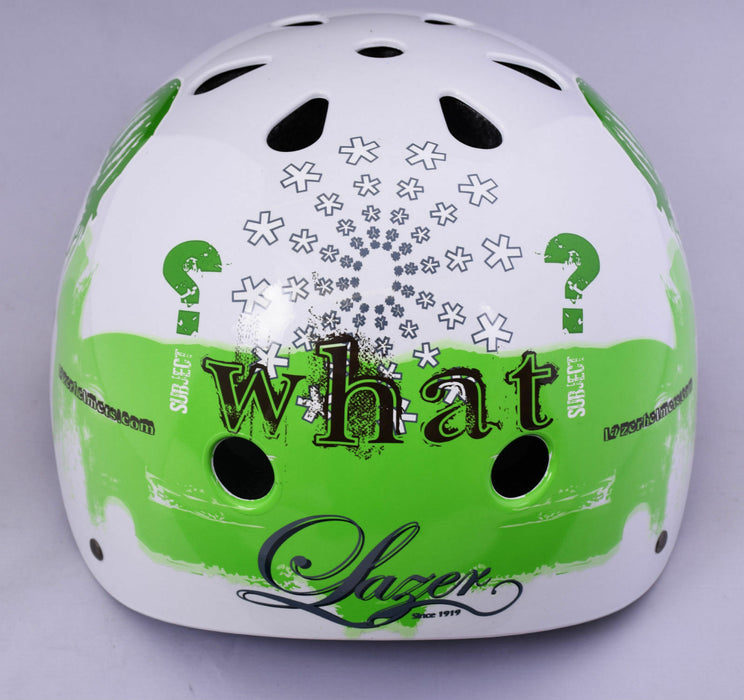 Lazer Trashy Skate BMX Adults Men Women Bike Crash Helmet 50-54cm Green - White