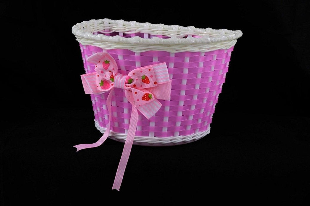 Girls Pink Accessory Pack Dolly Seat Bow Basket Tassels & Free Grips - Ideal Gift