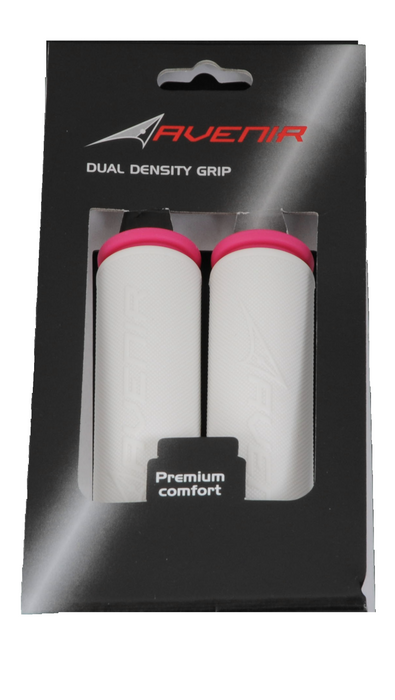 Raleigh Avenir Dual Density Comfort Grip - Pink - White Bicycle Handlebar Grips