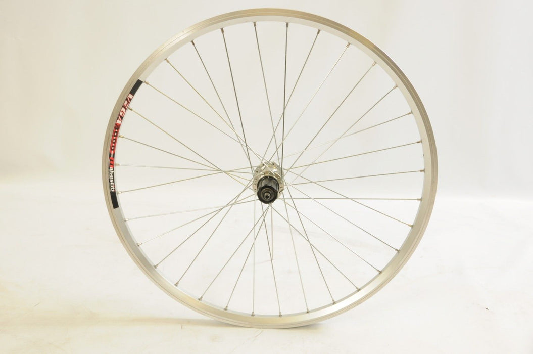 REAR Q-R BIKE WHEEL 26" 559 -17 DOUBLE WALL ITALIAN HP RIM SHIMANO COMPATIBLE 8-9 CASSETTE MALVESTITI VEGA 3000