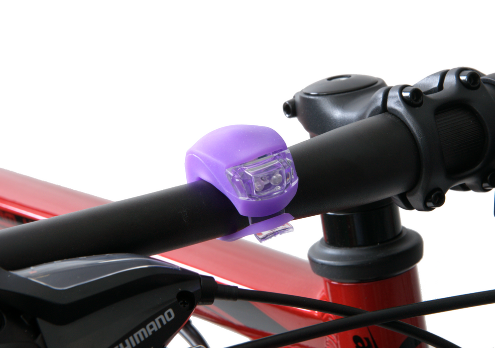 Bicycle - Bike Front & Rear LED Lights Set Wrap Around Silicon - Choose Colour: