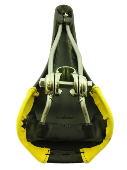 RALEIGH EMBROIDERED SADDLE FOR MOUNTAIN BIKE ,FIXIE,ANY BIKE BLACK & YELLOW NOS