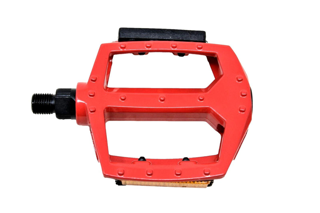 Pair  1/2" Bicycle Red BMX Bike Alloy Platform Pedals one piece crank bikes