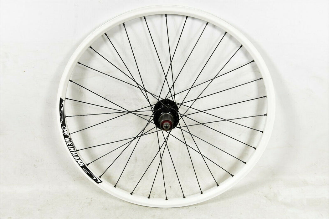 26” 559 X 21 WHITE DISC 8 9 10 SPEED FREEHUB CASSETTE REAR WHEEL WEINMANN RIM