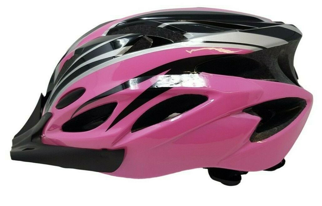 Adult Prolinx In Mould Bicycle Helmet 57 - 63cm Pink & White, Visor & Air Vents