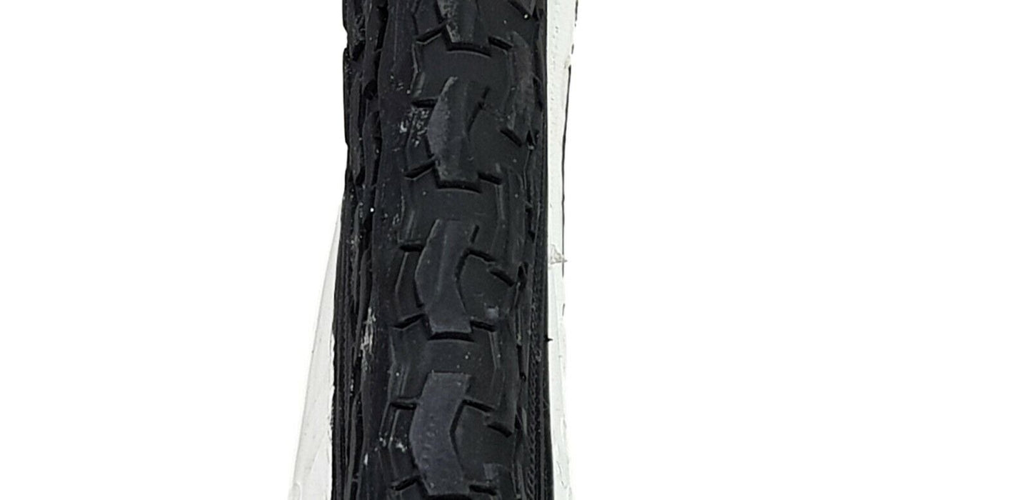 PAIR 20 x 1.75 (47-406) WHITEWALL TYRES  FOLDERS & SHOPPER KIDS BIKES ZIG ZAG ROAD TREAD