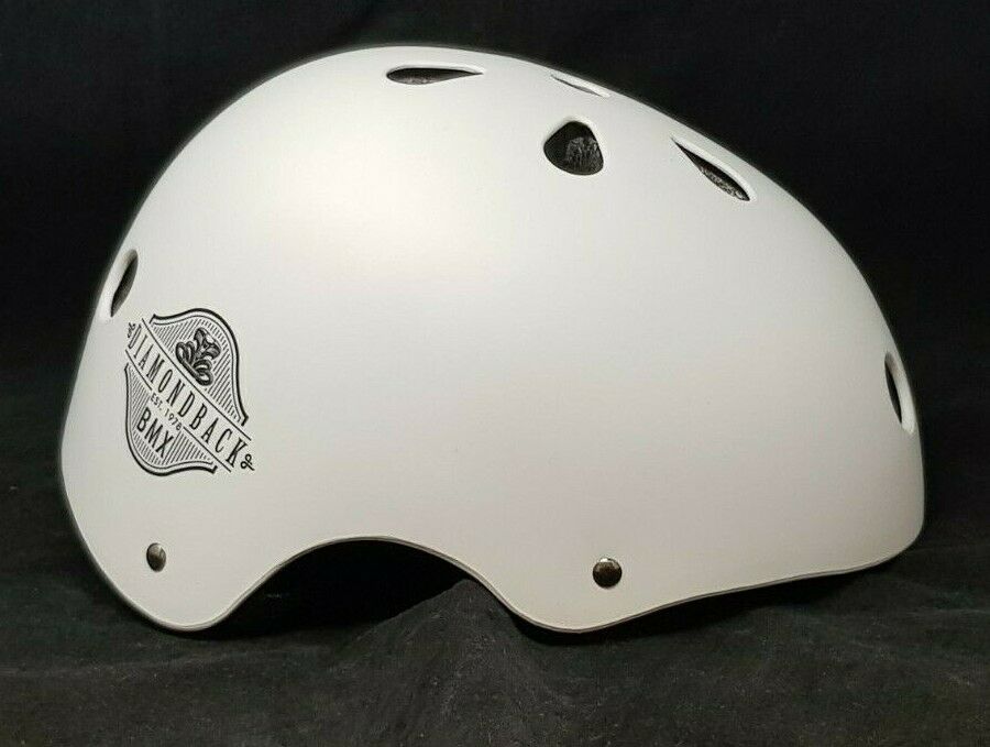 RALEIGH DB DIAMOND BACK BMX JUMP SKATE BIKE HELMET GLOSS WHITE MEDIUM 58 - 61CM