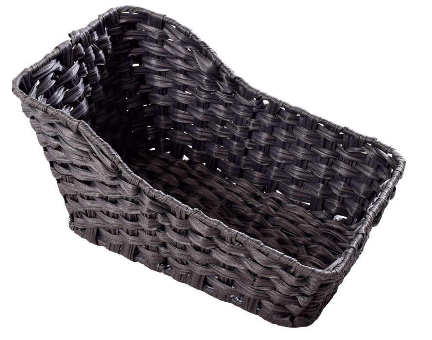 Large Rear Mounted Rattan Bike / Bicycle Shopping Basket - Grey